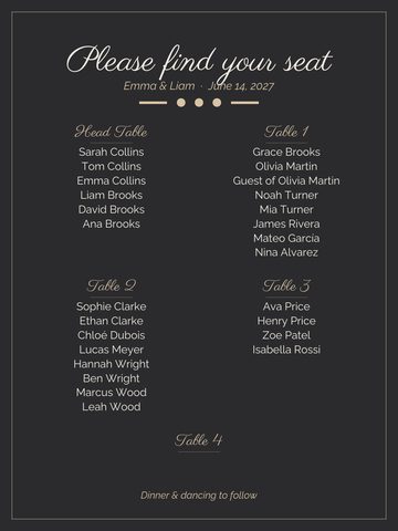 chalk seating chart design